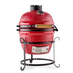 Klarstein PRINCE-SIZED KAMADO GRILL керамично барбекю фурна 11" опушване BBQ готвене на бавен огън червено (GQ13-Princesize-R)