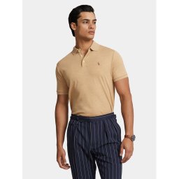 Polo Ralph Lauren Тениска с яка и копчета 710704319086 Бежов Custom Slim Fit