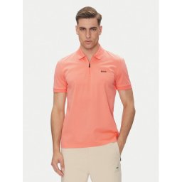 BOSS Тениска с яка и копчета Philix Pima 50538177 Оранжев Regular Fit
