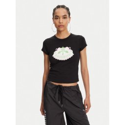 Juicy Couture Тишърт Hibiscus JCGCT125041 Черен Slim Fit