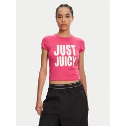 Juicy Couture Тишърт Just Juicy JCGCT125040 Розов Slim Fit