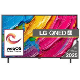 Телевизор LG 50QNED80A3A, 50" 4K QNED HDR Smart TV, 3840x2160, DVB-T2/C/S2, Alpha 7 AI Processor, HDR10 / HLG, webOS 25 ThinQ, VRR / ALLM / HGiG, 4K Upscaling, WiFi 5, Voice Controll, Bluetooth 5.1, AirPlay 2, LAN, CI, HDMI, SPDIF, Google Cast, 2 pole Sta