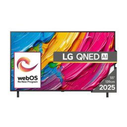 Телевизор LG 55QNED80A3A, 55" 4K QNED HDR Smart TV, 3840x2160, DVB-T2/C/S2, Alpha 7 AI Processor, HDR10 / HLG, webOS 25 ThinQ, VRR / ALLM / HGiG, 4K Upscaling, WiFi 5, Voice Controll, Bluetooth 5.1, AirPlay 2, LAN, CI, HDMI, SPDIF, Google Cast, 2 pole Sta
