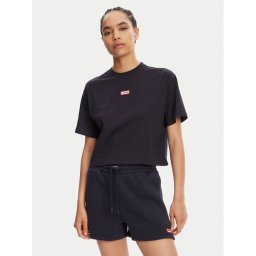 Hunter Тишърт Leona HARW0070251 Тъмносин Boxy Fit