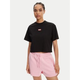 Hunter Тишърт Leona HARW0070251 Черен Boxy Fit
