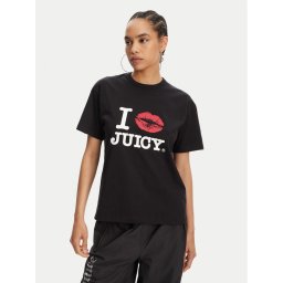 Juicy Couture Тишърт I Kiss JCWCT125348 Черен Oversize