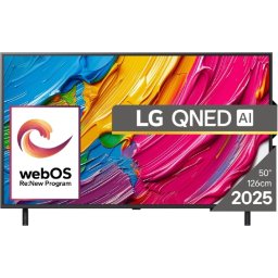 Телевизор LG 50QNED80A3A, 50" 4K QNED HDR Smart TV, 3840x2160, DVB-T2/C/S2, Alpha 7 AI Processor, HDR10 / HLG, webOS 25 ThinQ, V