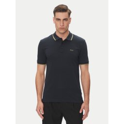 BOSS Тениска с яка и копчета Parlay 190 50494697 Тъмносин Regular Fit