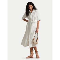 Polo Ralph Lauren Рокля тип риза 211965844001 Бял Relaxed Fit