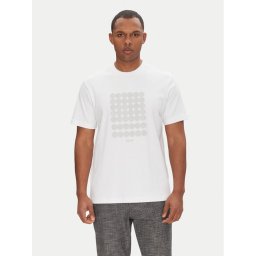 BOSS Тишърт Tee Print Striped C 50537845 Бял Relaxed Fit