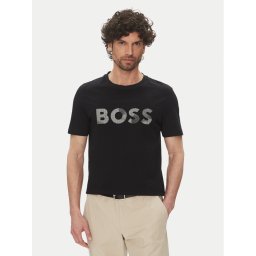 BOSS Тишърт Glamping 50537834 Черен Regular Fit