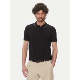 BOSS Тениска с яка и копчета Paule 4 50506195 Черен Slim Fit