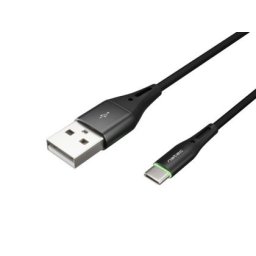 Кабел Natec USB-C(M) -> USB-A (M) 2.0 cable 1m. Black LED nylon