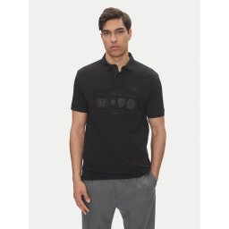 BOSS Тениска с яка и копчета Percy Heritage 50538111 Черен Relaxed Fit