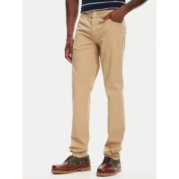 Kappa Текстилни панталони Gabardine 67117PW Бежов Regular Fit