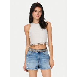 ONLY топ Shelly 15325019 Бял Slim Fit