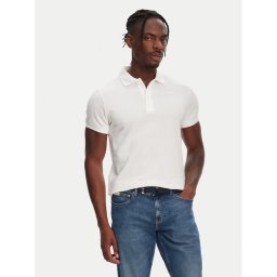 Robe di Kappa Тениска с яка и копчета William 6006170 Бял Slim Fit