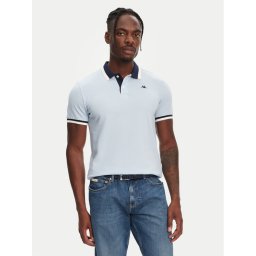Robe di Kappa Тениска с яка и копчета Atsushi 611255W Син Slim Fit