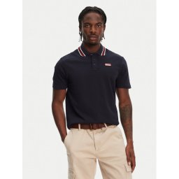 Hunter Тениска с яка и копчета Noris SS HARM0037242 Тъмносин Regular Fit