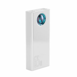 Външна батерия/power bank/ Baseus Amblight (PPLG000102), 30 000 mAh, 1x USB-C/1x USB Micro/1x Lightning към 4x USB-A/1x USB-C, бяла, LED дисплей