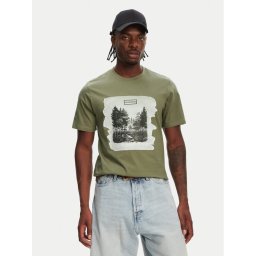 Hunter Тишърт Duart Graphic HARM0033251 Каки Regular Fit