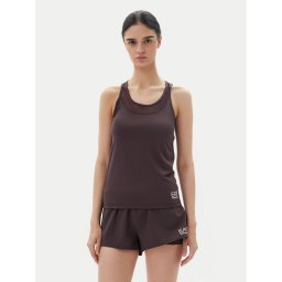 EA7 Emporio Armani Тениска от техническо трико 7W000237 AF12509 U6278 Кафяв Regular Fit
