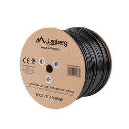 Кабел Lanberg LCU5-21CU-0305-BK, UTP, Cat.5e, ролка 305m, черен