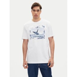 BOSS Тишърт Te_Dunetrace 50539187 Бял Regular Fit