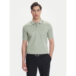 BOSS Тениска с яка и копчета Penrose 38 50469360 Зелен Slim Fit