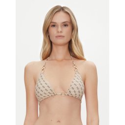 Guess Горнище на бански E5GJ36 KCRL2 Бежов