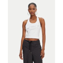 Juicy Couture топ Tied JCWCT125306 Бял Slim Fit