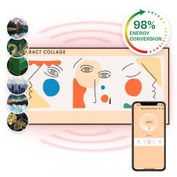 Klarstein Wonderwall Air Art, инфрачервен интелигентен отоплител, 60x120см, 700W, монтаж на стена, управление с приложение, абстракт (HTR10-Wndwls700ACP)