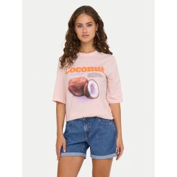ONLY Тишърт Phoebe 15351369 Розов Regular Fit