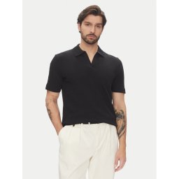 Marc O'Polo Тениска с яка и копчета 524 3021 53176 Черен Regular Fit