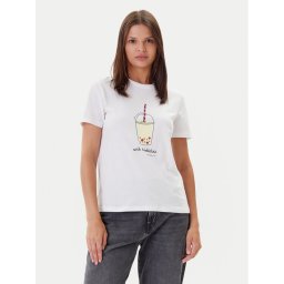 ONLY Тишърт Fun Life 15349901 Бял Regular Fit