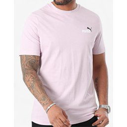 PUMA Essentials+ 2 Colour Logo Tee Purple