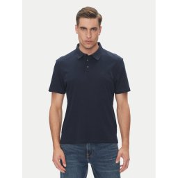 Calvin Klein Тениска с яка и копчета Supima LV04LB276G Тъмносин Regular Fit