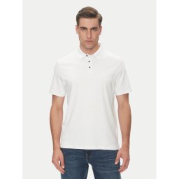 Calvin Klein Тениска с яка и копчета Supima LV04LB276G Бял Regular Fit