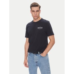 Tommy Hilfiger Тишърт Stack MW0MW39355 Тъмносин Regular Fit