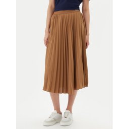 Tommy Hilfiger Плисирана пола WW0WW43886 Кафяв Regular Fit
