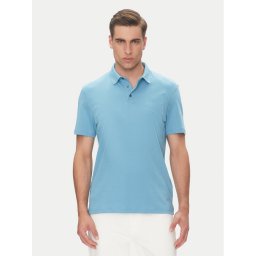Calvin Klein Тениска с яка и копчета Supima LV04LB276G Син Regular Fit