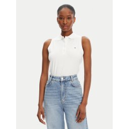 Tommy Hilfiger Блуза 1985 WW0WW46790 Бял Slim Fit