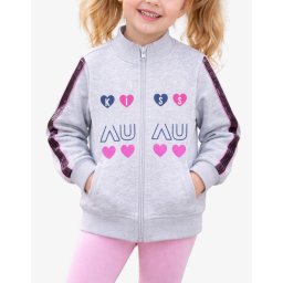CHICCO Girls Full-Zip Track Top Light Grey/Pink