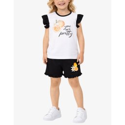CHICCO Girls Shorts And Tank Top Set White/Black