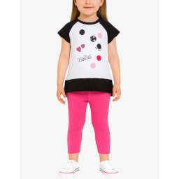 CHICCO Girls Leggings And Tee Set White/Pink