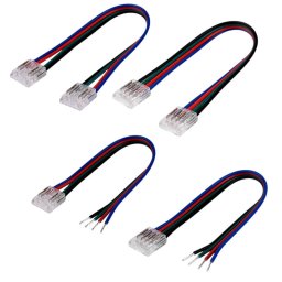 4 PIN Съединителни Конектори за RGB LED Ленти 10мм SMD/COB - Комплект 5бр