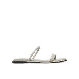 Calvin Klein Чехли Flat Sandal Squared 2-Bar Lth HW0HW02532 Екрю