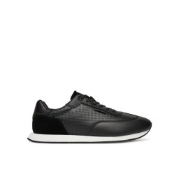 Calvin Klein Сникърси Low Prof Runn Laceup Perf Lth HM0HM01871 Черен