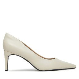 Обувки на ток Calvin Klein Pump 70 Pointy Hw Bar Lth HW0HW02561 Екрю
