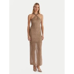 Guess Плетена рокля W5YK48 Z37G0 Бежов Slim Fit